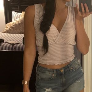 Light purple smocked tank top